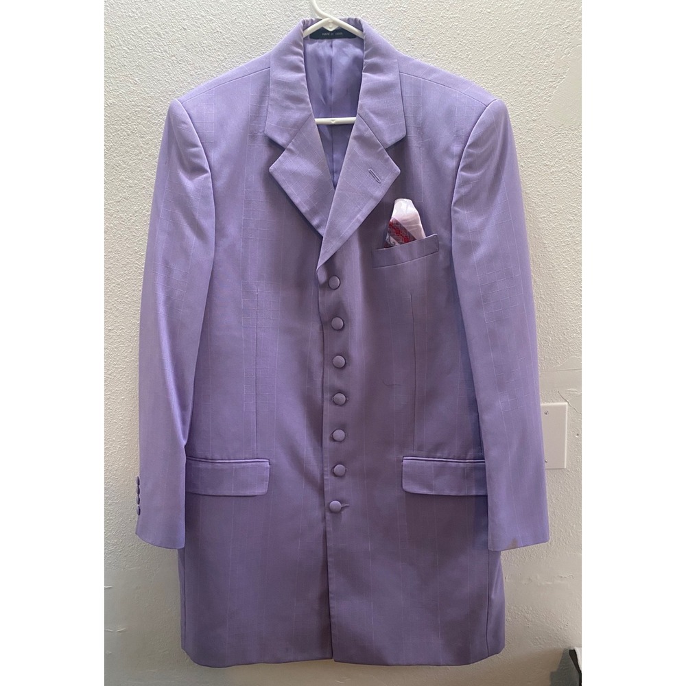 Soprano Lavender Purple Suit Jacket & Pants Set Men's 42L  Retro